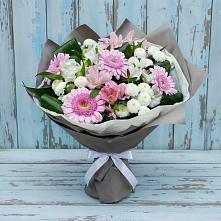 Букет цветов из:  Герберы, Альстромерии и Хризантемы в Макушино