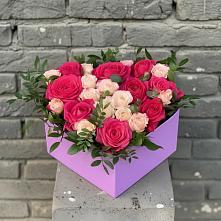 Цветочная композиция из Розы в коробке в Макушино