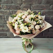 Букет цветов из:  Альстромерии, Розы и Хризантемы в Макушино