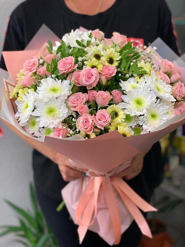 Букет цветов из: Розы и Хризантемы в Макушино
