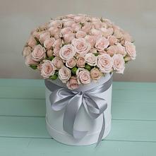 Цветочная композиция из Розы в шляпной коробке #REPLACE_PRED# Макушино