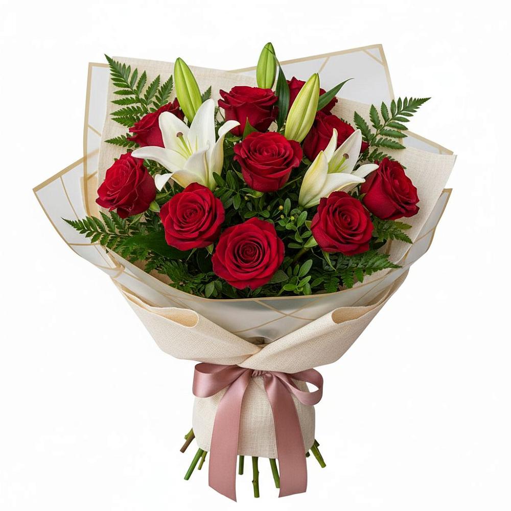 Букет цветов из: Лилии и Розы в Макушино