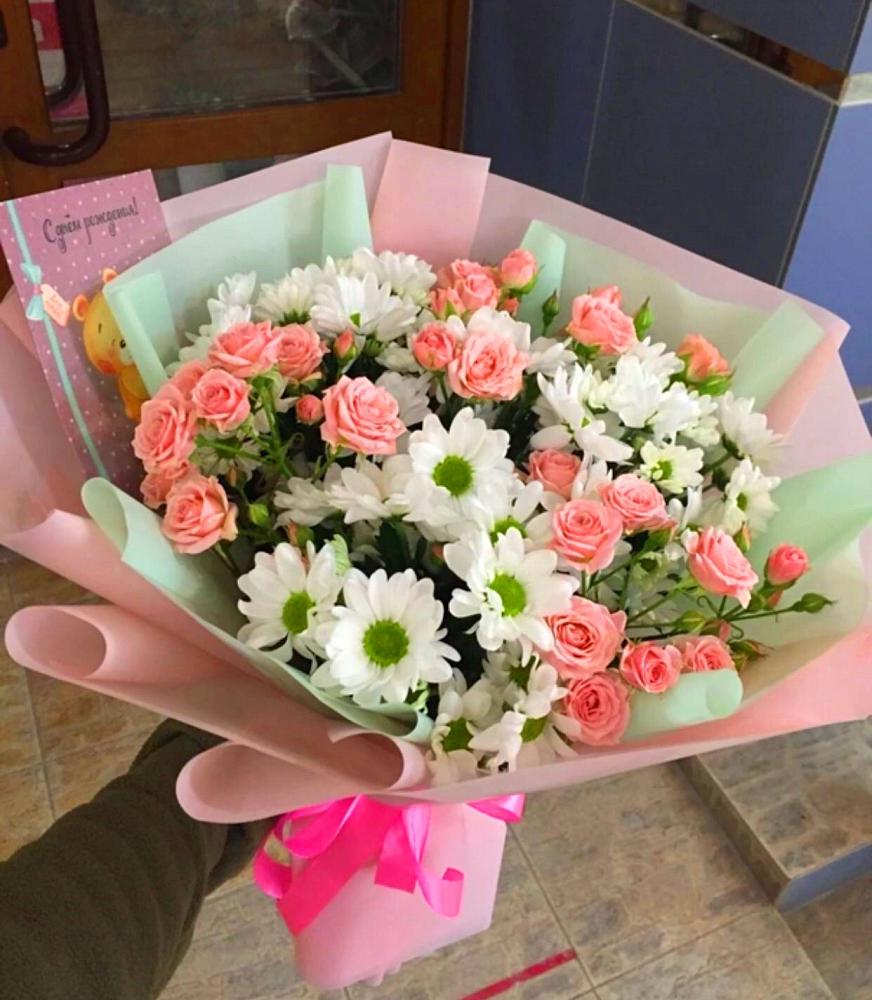 Букет цветов из: Розы и Хризантемы в Макушино