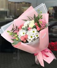Букет цветов из:  Розы, Лизиантусы и Хризантемы в Макушино