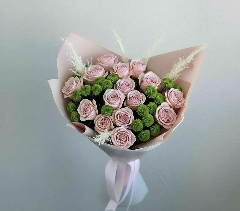 Букет цветов из: Розы и Хризантемы в Макушино