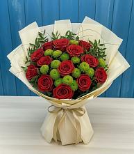 Букет цветов из:  Розы и Хризантемы #REPLACE_PRED# Макушино