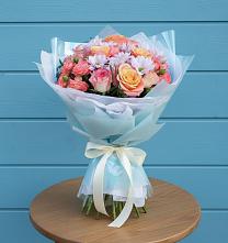 Букет цветов из:  Хризантемы и Розы в Макушино