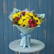 Букет цветов из:  Альстромерии и Хризантемы #REPLACE_PRED# Макушино