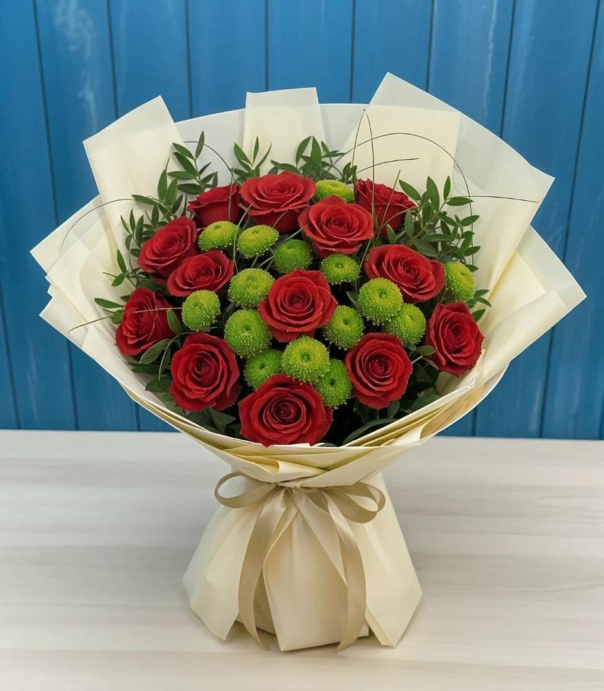 Букет цветов из: Розы и Хризантемы в Макушино