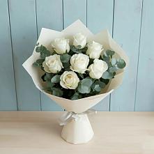 Букет Белые розы в Эвкалипте #REPLACE_PRED# Макушино
