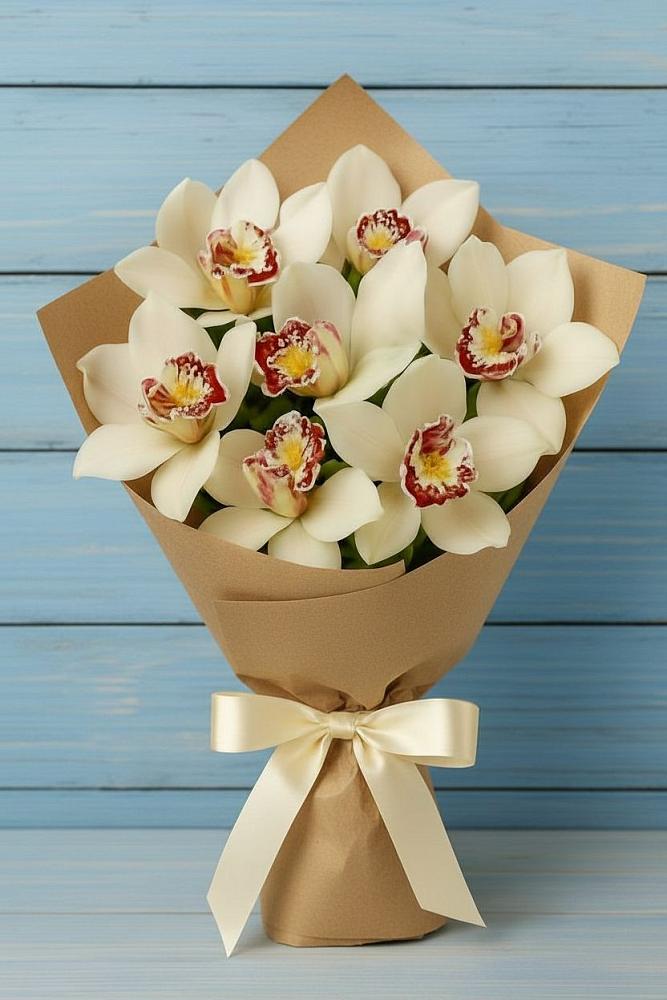 Букет цветов из: Орхидеи и Розы в Макушино